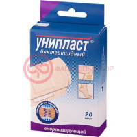 Унипласт лейкопластырь бактерицидный №20 амортиз