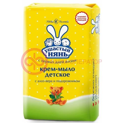 Ушастый нянь крем-мыло 90г детское алоэ вера + подорожник Ушастый нянь крем-мыло 90г детское алоэ вера + подорожник