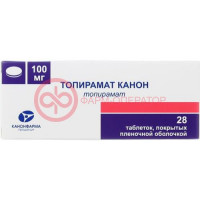 Топирамат канон таблетки покрытые пленочной оболочкой 100мг №28