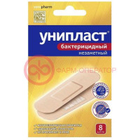 Унипласт лейкопластырь бактерицидный №8 1,9х7,2см незаметн