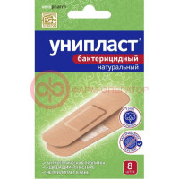 Унипласт лейкопластырь бактерицидный №8 1,9х7,2см натур